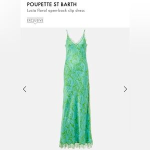 Poupette St. Barth Green and Aqua Floral Slip Dress